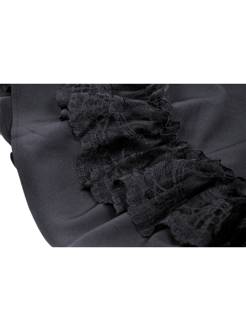 Dark Sexy Black Lace Front Hollow Gothic Style Slim Dress