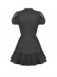 Dark Sexy Black Lace Front Hollow Gothic Style Slim Dress