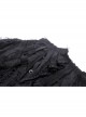 Black Striped Raw Edge Ribbon Ruffle Collar Gothic Style Long Sleeved Shirt