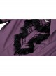 Slim And Sexy Purple Fake Lapel Moon Decorated Gothic Short Sleeved Shirt