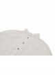 Simple White Linen Loose Chest Vertical Stripe Gothic Style Puff Sleeve Shirt