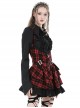 Black Slim Fit Lapel Front Ruffled Gothic Long Sleeved Shirt