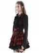 Black Slim Fit Lapel Front Ruffled Gothic Long Sleeved Shirt