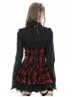 Black Slim Fit Lapel Front Ruffled Gothic Long Sleeved Shirt
