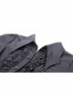 Black Slim Fit Lapel Front Ruffled Gothic Long Sleeved Shirt