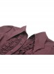 Red Slim Fit Lapel Front Ruffled Gothic Long Sleeved Shirt