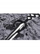 Gray Decadent Hole Woven Woven Front Cross Lace Spiked Round Neck Gothic Sexy Cardigan Shirt