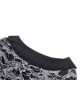 Gray Decadent Hole Woven Woven Front Cross Lace Spiked Round Neck Gothic Sexy Cardigan Shirt