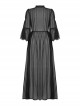 Sexy Black See Through Mesh Lace V Neck Gothic Style Long Coat