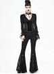 Lace Cross Decoration Knitted Black Gothic Bell-Bottoms Pants