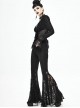 Lace Cross Decoration Knitted Black Gothic Bell-Bottoms Pants