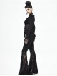 Lace Cross Decoration Knitted Black Gothic Bell-Bottoms Pants