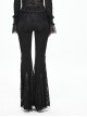 Lace Cross Decoration Knitted Black Gothic Bell-Bottoms Pants
