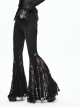Lace Cross Decoration Knitted Black Gothic Bell-Bottoms Pants
