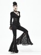Lace Cross Decoration Knitted Black Gothic Bell-Bottoms Pants