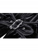 Black Comfortable Velvet Waist With Exquisite Japanese Button And Tie Back Rope Gothic Style Hooded Long Coat