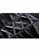 Black Comfortable Velvet Waist With Exquisite Japanese Button And Tie Back Rope Gothic Style Hooded Long Coat