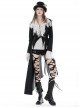 Personalized Black Lapel Irregular Tattered Hem Metal Eyelid Buckle Decoration Punk Style Long Sleeved Jacket