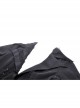 Personalized Black Lapel Irregular Tattered Hem Metal Eyelid Buckle Decoration Punk Style Long Sleeved Jacket
