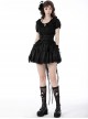 Black Sexy Lace Trailing High Low Hem Gothic Style Rope Waist Skirt