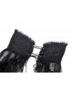 Black Sexy Lace Trailing High Low Hem Gothic Style Rope Waist Skirt