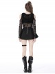 Rebellious Black Simple Pleated Personalized Waist Bag With Adjustable Leg Rings Punk Style Motorcycle Skirt