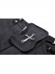 Rebellious Black Simple Pleated Personalized Waist Bag With Adjustable Leg Rings Punk Style Motorcycle Skirt