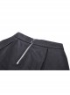 Rebellious Black Simple Pleated Personalized Waist Bag With Adjustable Leg Rings Punk Style Motorcycle Skirt