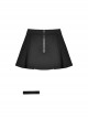 Rebellious Black Simple Pleated Personalized Waist Bag With Adjustable Leg Rings Punk Style Motorcycle Skirt