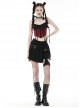 Black Simple Woven Irregular Pleated With Adjustable Leg Rings Punk Style Sexy Skirt