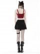 Black Simple Woven Irregular Pleated With Adjustable Leg Rings Punk Style Sexy Skirt