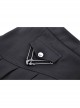 Black Simple Woven Irregular Pleated With Adjustable Leg Rings Punk Style Sexy Skirt