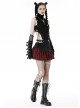 Devil's Personality Black And Red Cross Plaid Back Metal Zipper Punk Style Mini Skirt