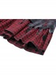 Devil's Personality Black And Red Cross Plaid Back Metal Zipper Punk Style Mini Skirt