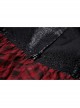 Black And Red PU Leather Patchwork Grid Pattern Waist Three Breasted Eyelet Embellished Punk Style Mini Skirt