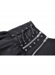 Personalized Black Asymmetrical Woven Splicing Mesh Lace Up Leather Belt With Punk Style Zipper Mini Skirt