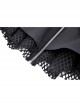 Personalized Black Asymmetrical Woven Splicing Mesh Lace Up Leather Belt With Punk Style Zipper Mini Skirt