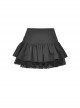 Personalized Black Asymmetrical Woven Splicing Mesh Lace Up Leather Belt With Punk Style Zipper Mini Skirt