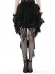 Sexy Black Fold Mesh Exquisite Lace Asymmetric Punk Wind Tail Skirt