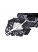 Sexy Black Fold Mesh Exquisite Lace Asymmetric Punk Wind Tail Skirt