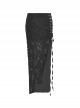 Personalized Black Sexy Slit Slit Exposed Legs Ripped Punk Style Slim Long Skirt
