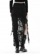 Personalized Black Sexy Slit Slit Exposed Legs Ripped Punk Style Slim Long Skirt