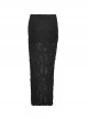Personalized Black Sexy Slit Slit Exposed Legs Ripped Punk Style Slim Long Skirt