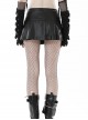 Asymmetrical Sexy Black PU Leather Waist Metal Buckle Embellished Punk Style Pleated Mini Skirt