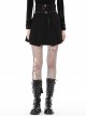 Black And Red High Waisted Mesh Metal Eyelet Lace Punk Style Pleated Skirt