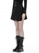 Black And Red High Waisted Mesh Metal Eyelet Lace Punk Style Pleated Skirt