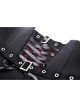Black And Red High Waisted Mesh Metal Eyelet Lace Punk Style Pleated Skirt