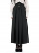 Simple Black Imitation Velvet Waist With Exquisite Embroidery And Metal Cutout Gothic Style Retro Long Skirt