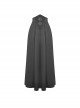 Simple Black Imitation Velvet Waist With Exquisite Embroidery And Metal Cutout Gothic Style Retro Long Skirt