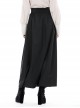 Simple Black Imitation Velvet Waist With Exquisite Embroidery And Metal Cutout Gothic Style Retro Long Skirt